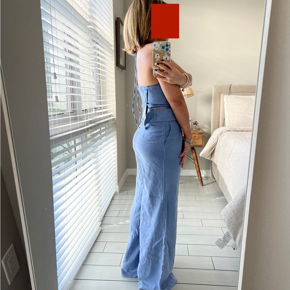 Blue linen Two set piece.